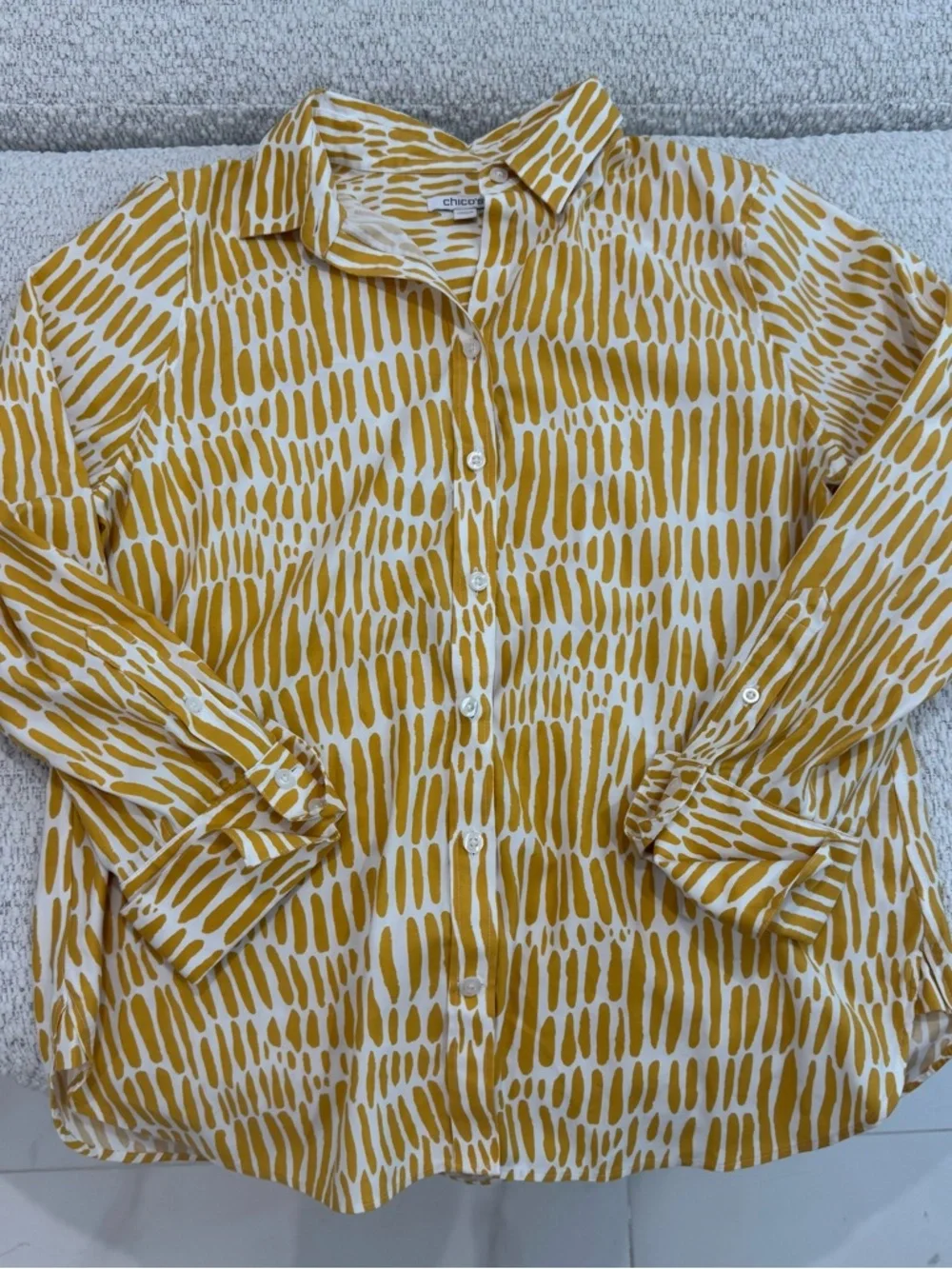 Chico’s Patterned Button Down Women’s Top